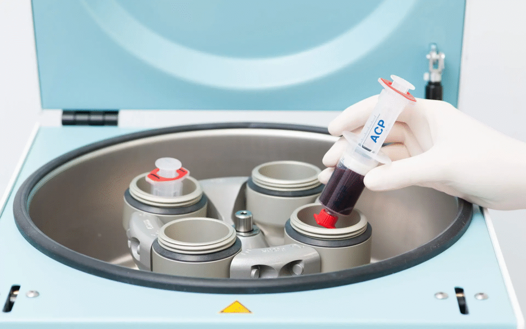 Aufbereitung von PRP/ACP/Eigenblut in der Praxis Dr. Treichler in Graz